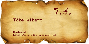 Tőke Albert névjegykártya